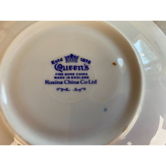 Queens Rosina Fine Bone China Purple Violet Buds Tea Cup And Saucer Set - Picture 10 of 10